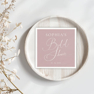 Mauve Minimalistische Elegante Bruidsfeest Servet