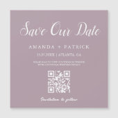 Mauve minimalistische QR-code Sla de datummagneet  (Voorkant)