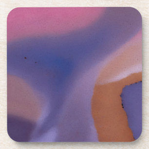 “Mauve Mirage Flow” – Abstract Roze Blauw Perzik Bier Onderzetter