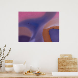 “Mauve Mirage Flow” – Abstract Roze Blauw Perzik Poster