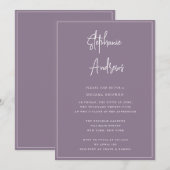 Mauve Modern Bridal Shower Kaart (Voorkant / Achterkant)