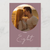 Mauve Modern Minimalist Script Tafelnummer (Achterkant)