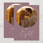 Mauve Modern Minimalist Script Tafelnummer (Voorkant / Achterkant)