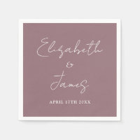 Mauve Modern Minimalistisch Script Wedding