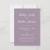 Mauve Modern Typography Simple Photo Wedding Save The Date (Achterkant)