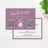 Mauve Moderne QR van het Manuscript dank u kaart (Bureau)