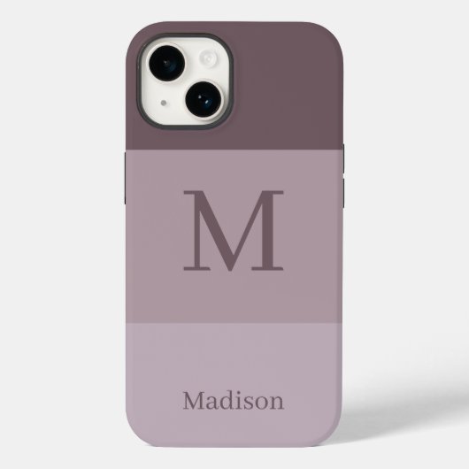 Mauve Monogram Naam Case-Mate iPhone Case (Achterkant)
