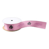 Mauve monogram op roze met zwarte Anarchy logo Lint (Spoel)