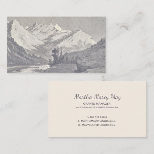 Mauve  Mountain Custom Visitekaartje v1 (Voorkant / Achterkant)