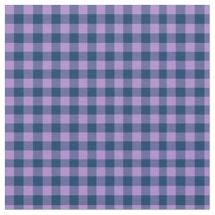 Mauve, Navy Blue Check Gingham stof