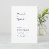 Mauve & Navy | Invitation de mariage simple et min (Debout devant)