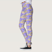 Mauve of Paarse kleur Californische kwartelvogels Leggings (Links)