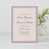 Mauve Old Money Wedding Invitation (Debout devant)