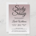 Mauve Ombre 60 et Sassy 60th Birthday Invitation<br><div class="desc">Célébrez 60 ans de style avec ce design moderne de 60e anniversaire sur un arrière - plan deauville mauve ombre, une invitation chic 60e anniversaire que vous pouvez simplement personnaliser et envoyer pour votre fête de soixantième anniversaire. Les mots soixante et sassy sont définis à l'aide de la calligraphie script...</div>