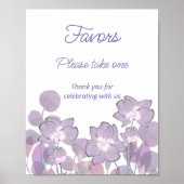 Mauve paarse blos bloemige Favoren neem er een Poster (Voorkant)