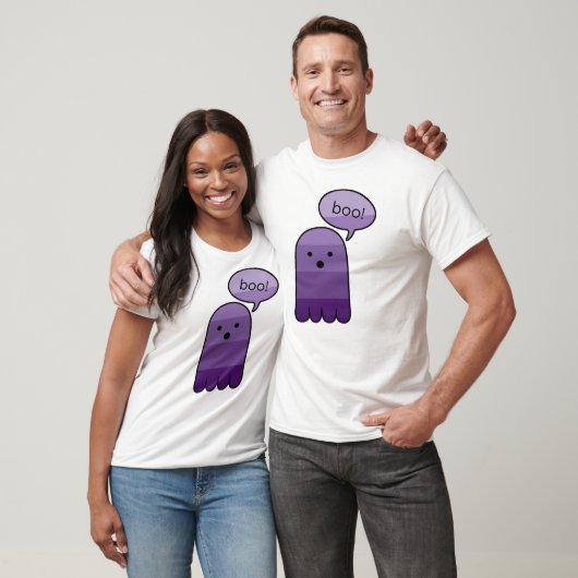 Mauve Paarse Boo Ghost Halloween T-shirt (Unisex)
