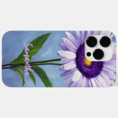 Mauve Paarse Daisy Oil Painting Monogrammed Case-Mate iPhone Case (Achterkant (horizontaal))