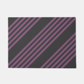 Mauve paarse en houtskool vijf strepen patroon deurmat (Voorkant)