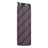Mauve paarse en houtskool vijf strepen patroon thermosbeker (Geroteerd rechts)