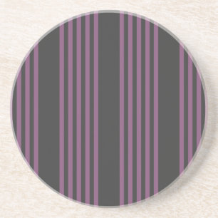 Mauve paarse en houtskool vijf strepen patroon zandsteen onderzetter