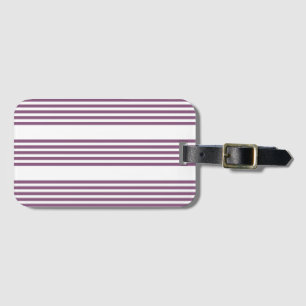 Mauve paarse en witte vijf strepen patroon bagagelabel