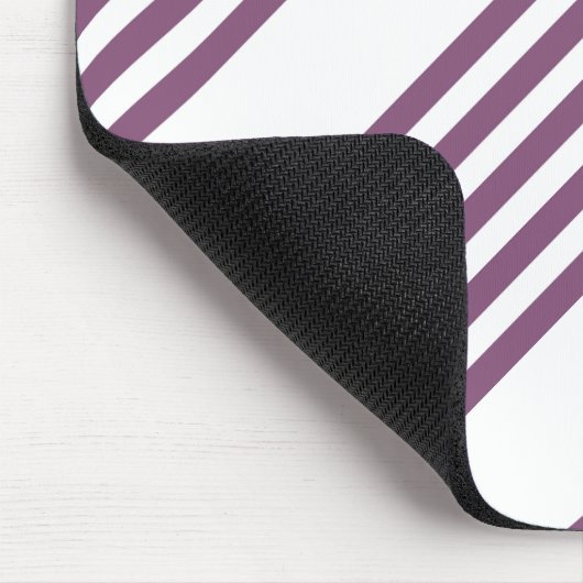 Mauve paarse en witte vijf strepen patroon muismat (Hoek)
