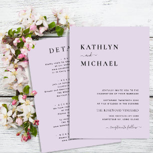 Mauve Paarse moderne typografie in één keer Kaart