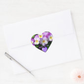  Mauve Pansies en hart met liefde Hart Sticker (Envelop)