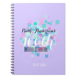 Mauve Pastel Colors 100th Birthday Party GuestBook Notitieboek