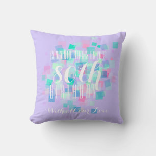 Mauve Pastel Couleurs 80e anniversaire Coussin per