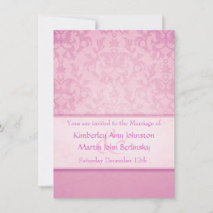 Mauve pastel damask formel faire-part de mariage