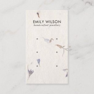 MAUVE PETAL HANDMADE PAPIER 3 STUD EARRING DISPLAY VISITEKAARTJE