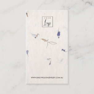 MAUVE PETAL HANDMADE PAPIER STUD EARRING DISPLAY VISITEKAARTJE