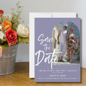 Mauve Photo Enregistrer la date Invitation