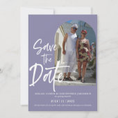 Mauve Photo Enregistrer la date Invitation (Devant)