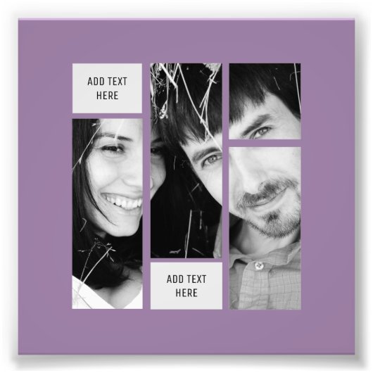 Mauve Photo Texte Modèle - Transfert À N'IMPORTE Q (Devant)