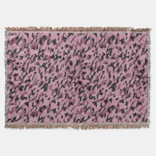 Mauve pink and Charcoal Camo abstract Deken (Voorkant)