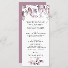 Mauve Pink Botanical Wedding Menu