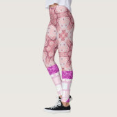 Mauve Pink Brick Leggings Floral (Links)