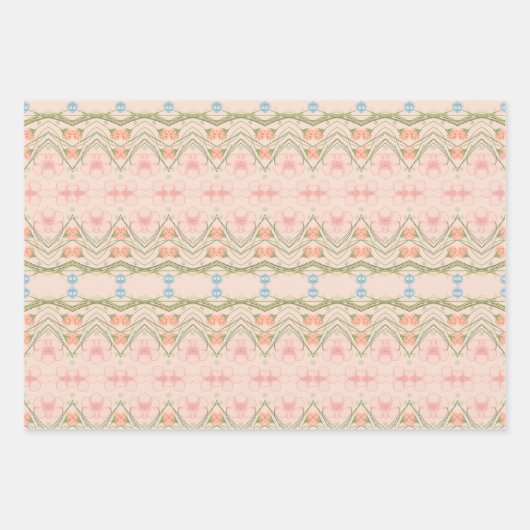 Mauve Pink en Blue Inpakpapier Vel (Voorkant)