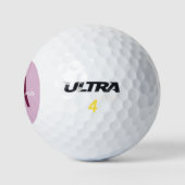 Mauve Pink Name and Modern Monogram Golfballen (Logo)
