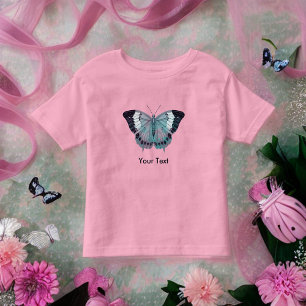 Mauve Pink Paars en Turquoise Butterflies Kinder Shirts