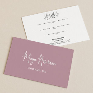MAUVE PINK SIGNATURE MINIMALE Carte cadeau Monogra