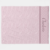 Mauve Pink Zebra Print & Polka Dots Fleece Blanket (Voorkant (Horizontaal))