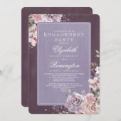 Mauve Plum Lila  Bloemen Verlovingsfeest Kaart (Voorkant / Achterkant)