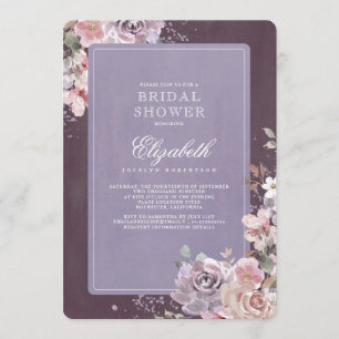 Mauve Plum Lila Bloemen Vrijgezellenfeest Kaart
