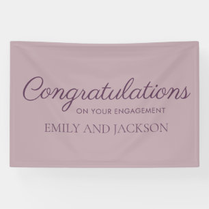 Mauve Pr Plum Paarse Elegante Script Verlovingsfee Spandoek