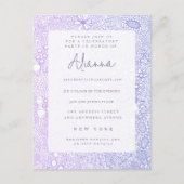 Mauve Purple N'Importe Quel Invitation De Fête À O (Devant)