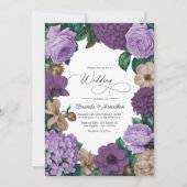 Mauve Quartz, Dusty Plum & Latte Beige Wedding Kaart (Voorkant)