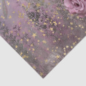 Mauve Roos op Fantasy Background Tissuepapier (Detail)